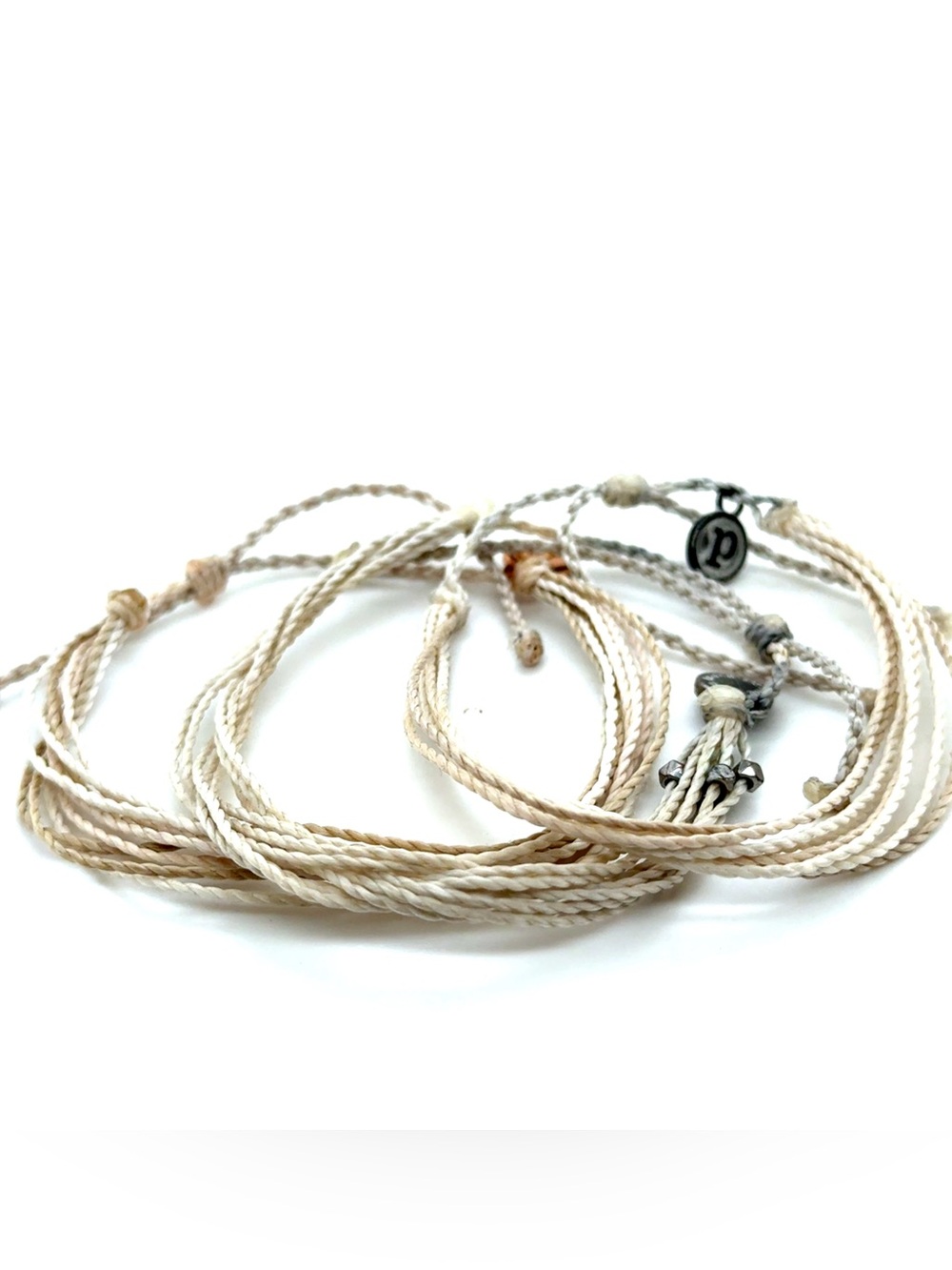 Pura Vida‎ Cream Braided Adjustable Bracelet Set (D3)